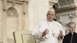 Pope Francis speaks during his general audience on Oct. 26, 2022. | Vatican Media
