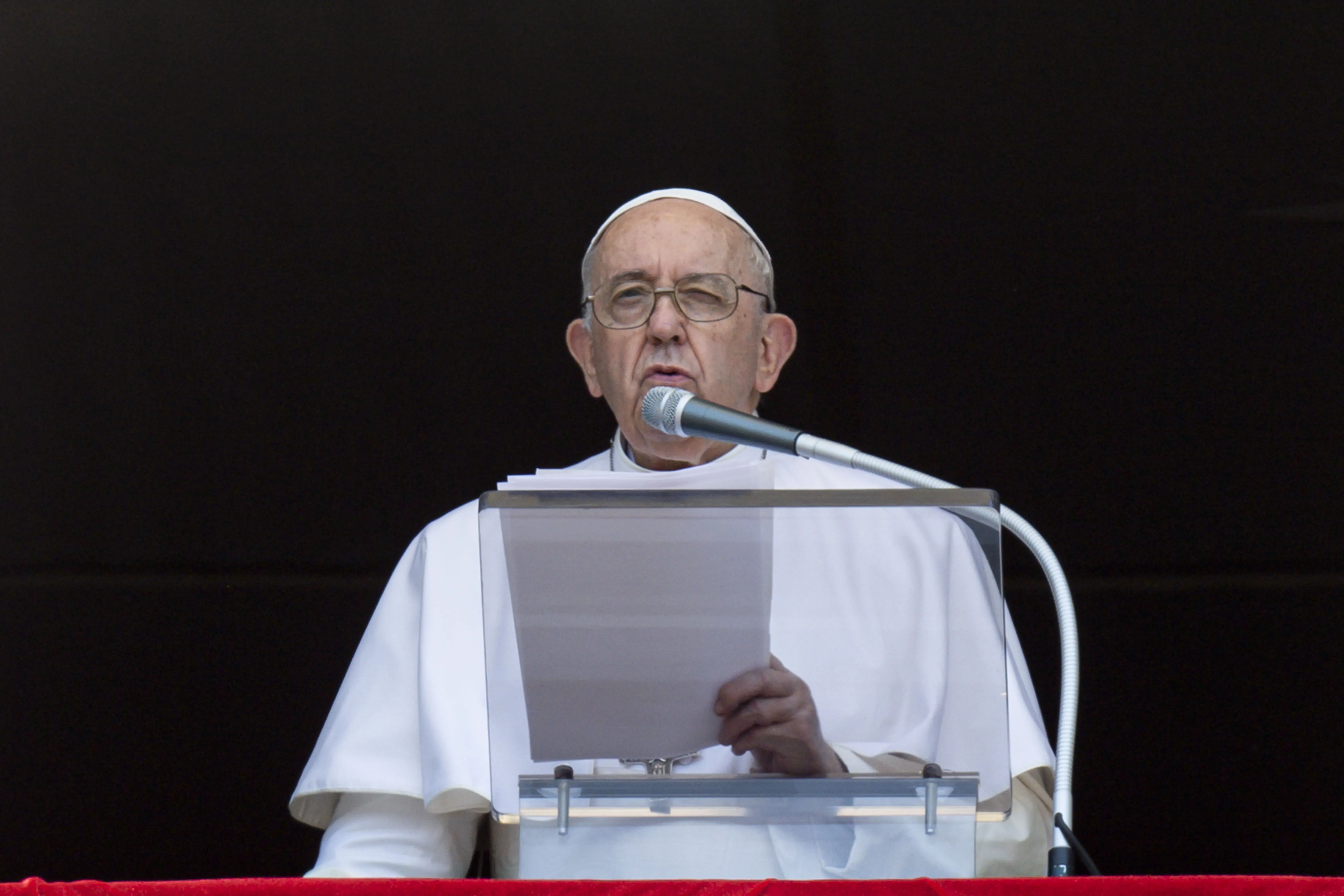 Pope Francis gives his weekly Angelus address Sunday, Aug. 7, 2022. Vatican Media