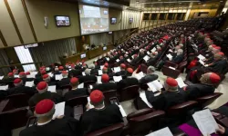 The extraordinary consistory of cardinals meets at the Vatican's Synod Hall, Aug. 29, 2022. | Credit: Vatican Media