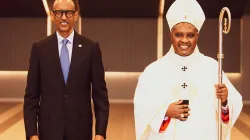 President Paul Kagame and Cardinal Antoine Kambanda during the Thanksgiving Mass celebrated in Kigali on Sunday, December 6.