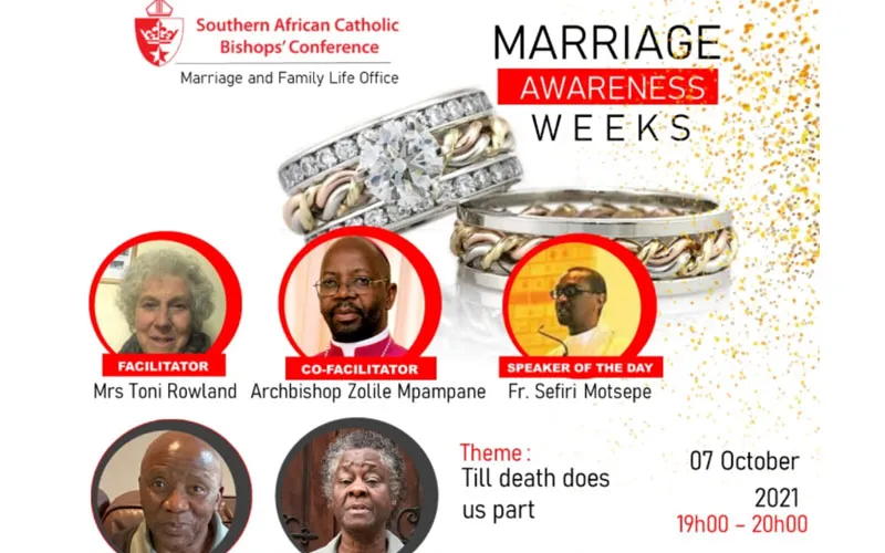 A banner for the last session of marriage awareness week. Credit: SACBC