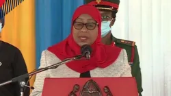 President Samia Suluhu Hassan addresses Religious leaders in Dar es Salaam. Credit: TEC
