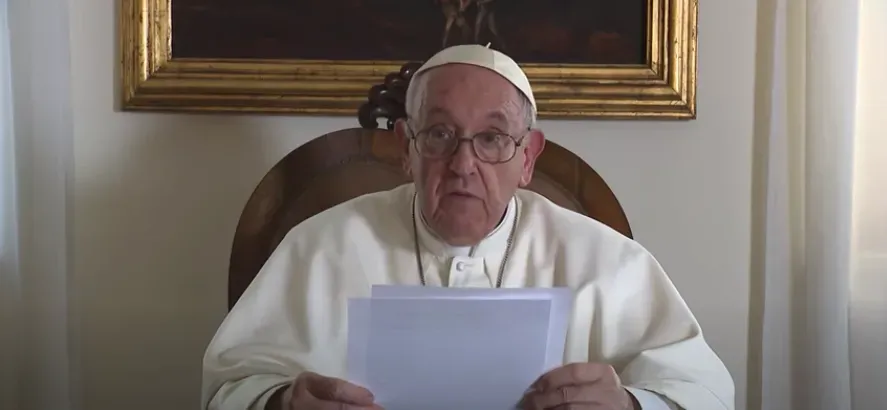 Pope Francis recorded a video message for the people of South Sudan and the Democratic Republic of Congo. Screenshot of YouTube video