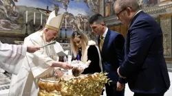 Pope Francis baptized 13 babies in the Sistine Chapel on Jan. 8, 2023. | Vatican Media