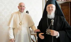 Pope Francis meets with Ecumenical Patriarch Bartholomew I at the Vatican, Oct. 4, 2021. / Credit: Vatican Media