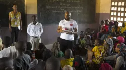 Children in the Central African Republic being sensitized on the safeguarding of minors and vulnerable persons.