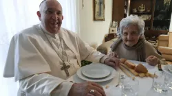 Pope Francis has lunch with his second cousin Carla Rabezzana at her home in Portacomaro, Italy on Nov. 19, 2022. | Vatican Media