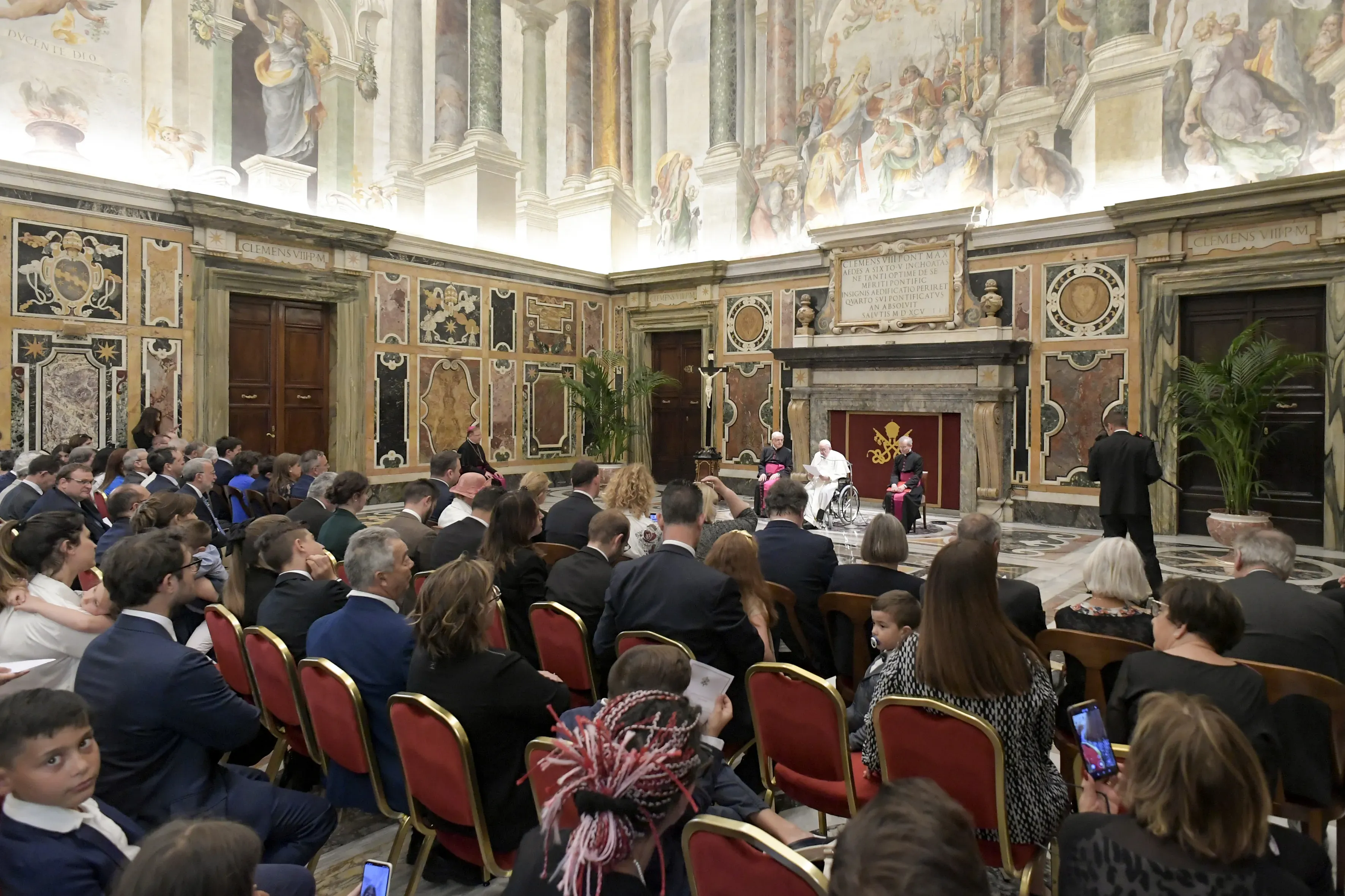 Pope Francis meets members of the Federation of Catholic Family Associations in Europe (FAFCE) on June 10, 2022. Vatican Media