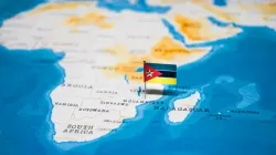 Flag of mozambique in the world map./ hyotographics/Shutterstock