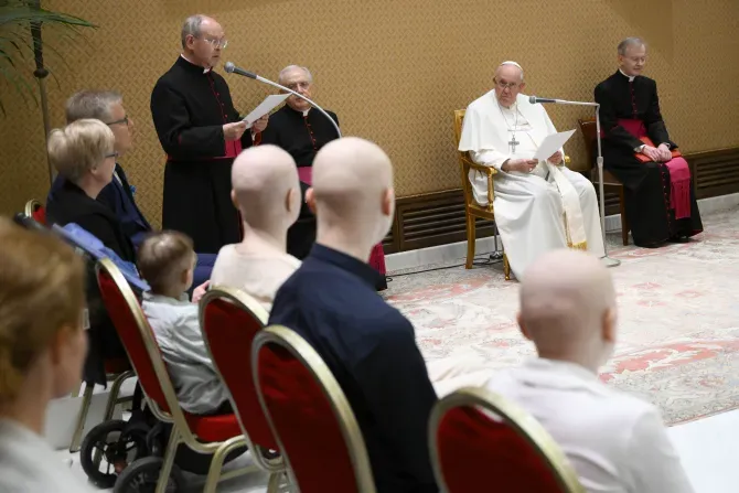 Pope Francis meets with young cancer patients from Poland at the Vatican on May 29, 2023. | Credit: Vatican Media