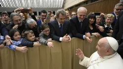 Pope Francis greets staff and families of RAI, Italy’s national public broadcasting company, March 23, 2024. / Credit: Vatican Media