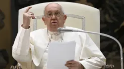 Pope Francis delivers a message on the topic of “vices and virtuesc” at his Wednesday general audience on Jan. 3, 2024. | Credit: Vatican Media