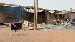 Homes and the local market burnt during the overnight raid on Solhan village in the Yagha Province of Burkina Faso. Credit: Courtesy Photo