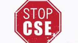 Signage to stop the Comprehensive Sexuality Education (CSE) / HelpStopCSE Twitter