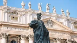 Sculpture of St. Peter outside of St. Peter’s Basilica at the Vatican. | Credit: Unsplash