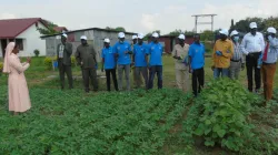 Farming groups receiving training on new farming methods at a demonstration farm managed by the Daughters of Mary Immaculate (DMI) and collaborators in the country’s capital, Juba. / ACI Africa