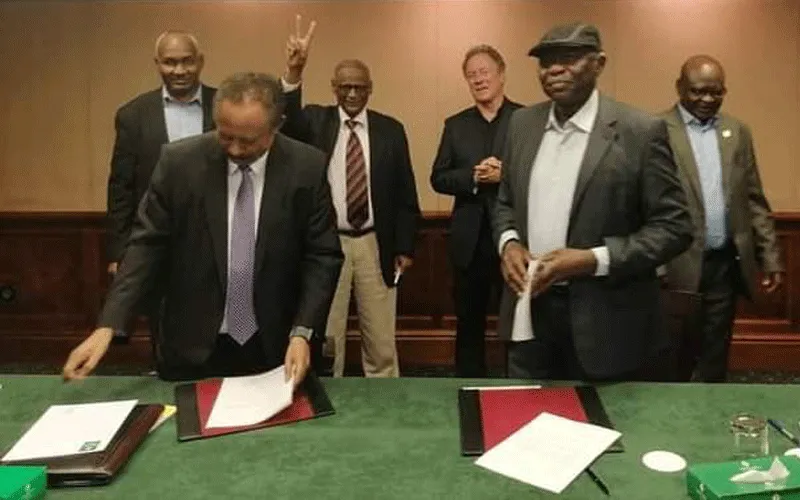 Sudanese Prime Minister, Abdalla Hamdok (left) and Abdel al-Hilu (right), the leader of the Sudan People’s Liberation-North rebel group, on September 3 signed a declaration in the Ethiopian capital Addis Ababa that put an end to decades of Islamic rule in Sudan.