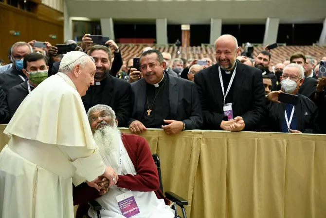 Pope Francis meets Missionaries of Mercy at the Vatican on 25 April 2022. Credit: Vatican Media