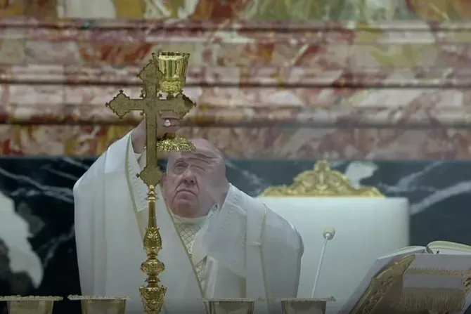 Pope Francis celebrates Corpus Christi Mass in St. Peter’s Basilica, June 6, 2021./ Screenshot from Vatican News YouTube channel.