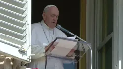 Pope Francis delivers his Angelus address at the Vatican, Sept. 19, 2021. Screenshot from Vatican News YouTube channel.