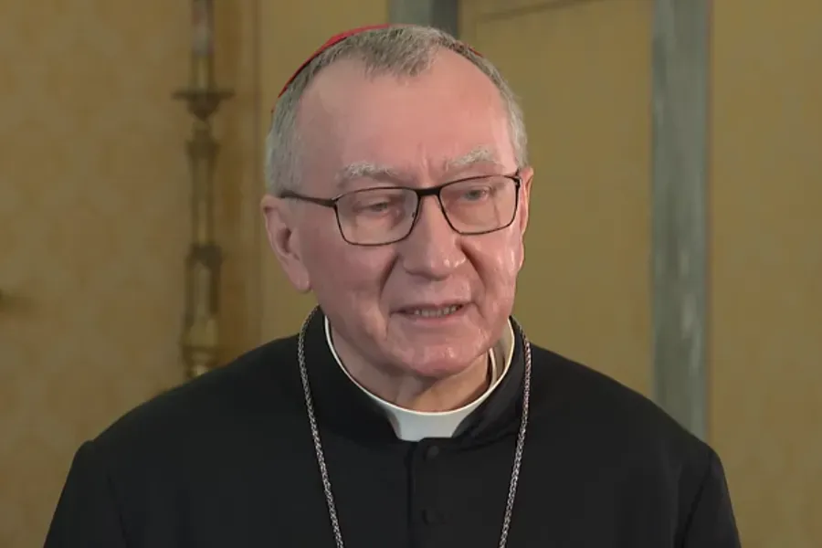 Cardinal Pietro Parolin speaks in a Vatican News interview published Nov. 30, 2021. Screenshot from Vatican News - Italiano YouTube channel.