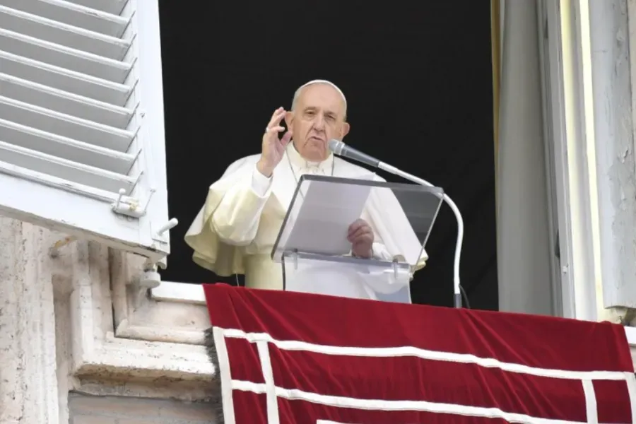 Pope Francis delivers his Angelus address at the Vatican, Dec. 8, 2021. Vatican Media.