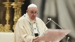 Pope Francis celebrates Mass in St. Peter’s Basilica on the feast of Christ the King, Nov. 21, 2021. EWTN News/Daniel Ibáñez/Vatican Pool.