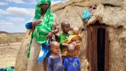 Bishara Hassanow and her children live in an IDP camp in Luuq, Somalia. Credit: Trócaire