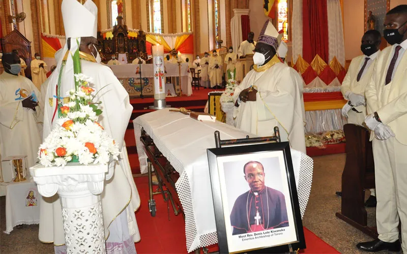 Requiem Mass for Archbishop Denis Lote Kiwanuka, the Archbishop Emeritus of Uganda’s Tororo Archdiocese who died on the morning of Sunday, April 24. Credit: UEC