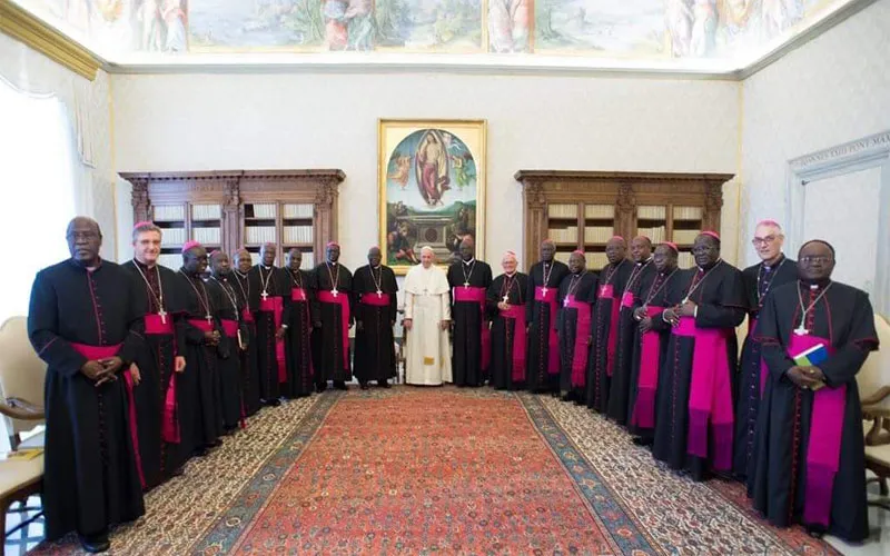 Uganda Catholic Bishops with Pope Francis during their 2018 ad limina visit to the Vatican