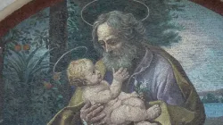 A mural of St. Joseph at San Giuseppe al Trionfale in Rome. Daniel Ibáñez/CNA.