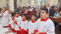 Holy Mass at the Church of the Holy Family for the Latins, Gaza Image source: The Parish of the Holy Family for the Latins in Gaza.