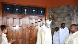 Archbishop Hubertus van Megen officially opens the door of the St. John the Evangelist Holy Ghost Parish of the Catholic Archdiocese of Nairobi in Kenya on 13 May 2023. Credit: St. John the Evangelist Holy Ghost Parish