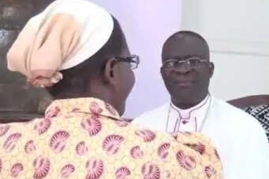 Archbishop Fulgence Muteba Mugalu with Sr. Lucie Mwasenga in Lubumbashi on 10 May 2023. Credit: Lubumbashi Archdiocese