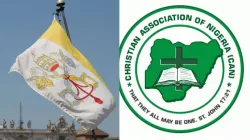 Vatican flag and the logo of the Christian Association of Nigeria (CAN)