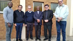 From left to right: Fr. Constant Munkala, Fr. Jorge Guerra, Fr. Mario Geremia, Archbishop Grace Butti, Fr. Leonir Chiarellon and Fr. Eduardo Gabriel. Credit: ACI Africa