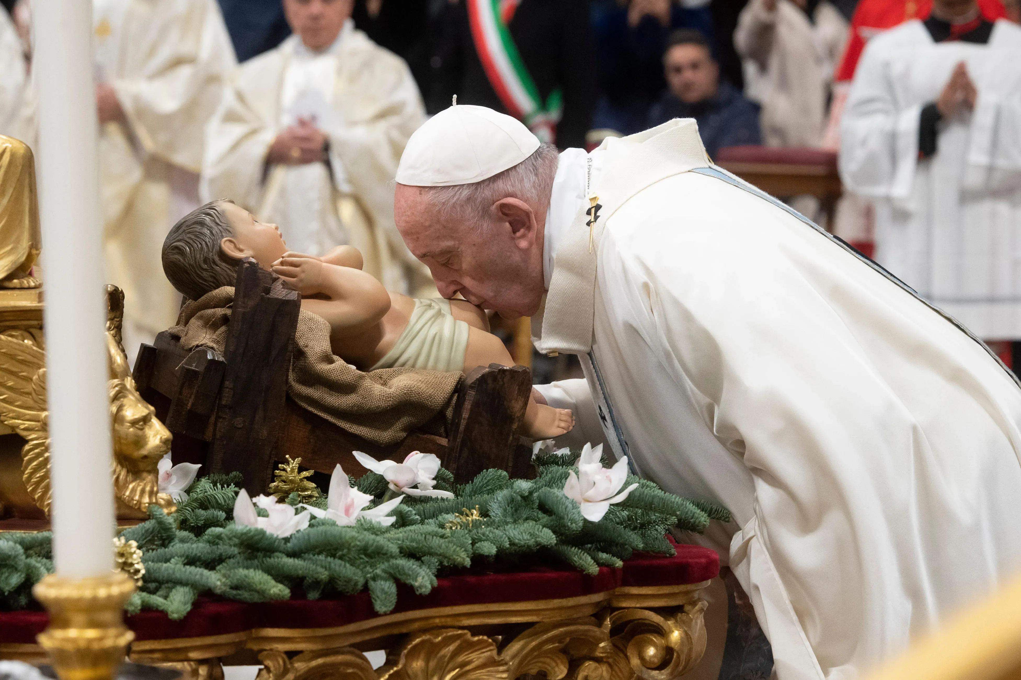 Pope Francis celebrates Mass on the Solemnity of Mary Mother of God on Jan. 1, 2020. Vatican Media