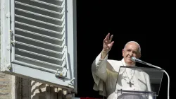 Pope Francis gives his weekly Angelus message on Nov. 7, 2021. Vatican Media