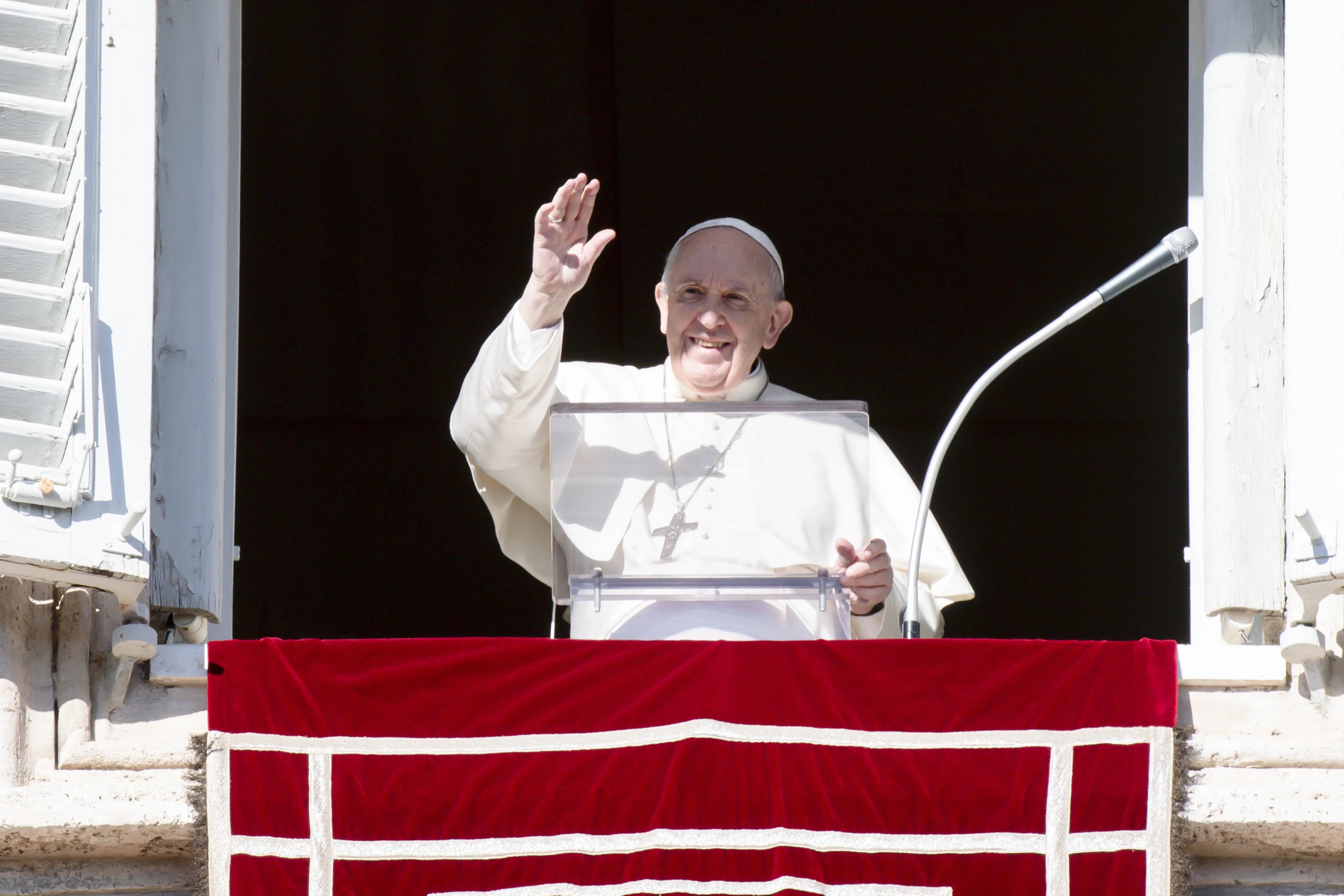 Pope Francis gives the Angelus address on Dec. 19, 2021. Vatican Media.