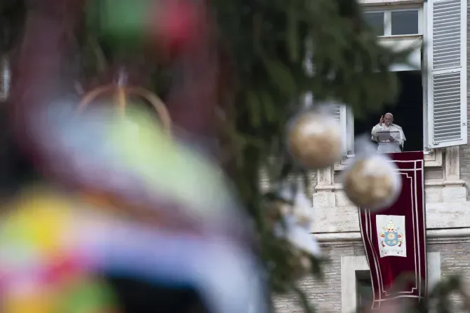 Pope Francis gives his Angelus address on Dec. 26, 2021. | Credit: Vatican Media.