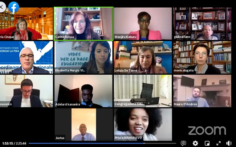 Screencapture of participants during the March 15 webinar organized by Global Compact on Education on Peace and Citizenship