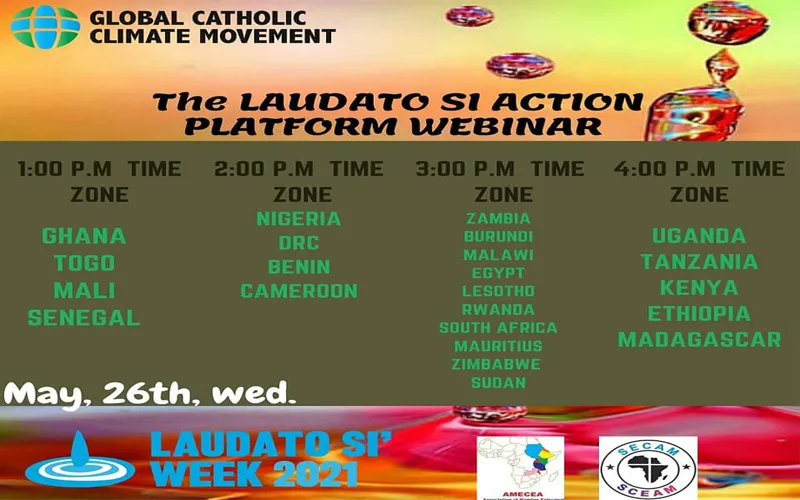 A poster announcing the May 26 webinar on the recently launched Laudato Si’ Action Platform (LSAP). Credit: Global Catholic Climate Movement (GCCM)/Facebook