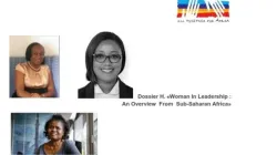Three African career women, Ivorian Olga Kouassi, Cameroonian Esther Tallah, and Ivorian Karine Kouassi expected to present papers on "Women in leadership: An overview from Sub-Saharan Africa" at Università della Santa Croce on November 16, 2019 / Harambee Africa International