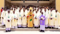 Bishop Stephen Dami Mamza with members of the Clergy of Nigeria’s Catholic Diocese of Yola. Credit: Yola Diocese