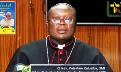 Screengrab of Bishop Valentine Kalumba delivering a message ahead of 56th World Communications Day (WCD). Credit: Lumen TV