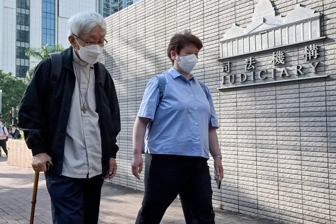 Cardinal Joseph Zen, one of Asia's highest-ranking Catholic clerics, arrives at a court for his trial in Hong Kong on Sept. 26, 2022. | Peter Parks/AFP via Getty Images
