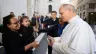 Nadia Howlader is given a key to a new apartment by Pope Leo XIV on Nov. 16 on the ninth World Day of the Poor. / Credit: Vatican Media