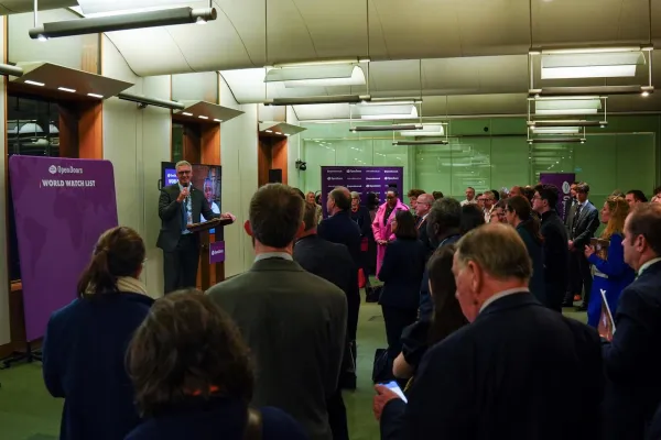 Member of Parliament David Smith, the U.K. special envoy for freedom of religion or belief, speaks at the parliamentary launch of the World Watch List on Jan. 14, 2026. | Credit: Open Doors