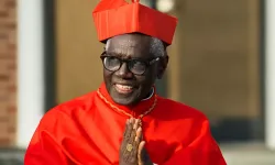 Cardinal Robert Sarah smiles outside St. John the Baptist Parish in Allentown, New Jersey, on the 2025 Solemnity of Christ the King. (photo: Allison Girone/LatinMassPhotographer.com)