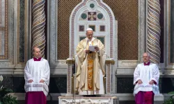 Pope Leo XIV addresses the faithful at the Basilica of St. John Lateran in Rome on Nov. 9, 2025. / Credit: Daniel Ibáñez/CNA